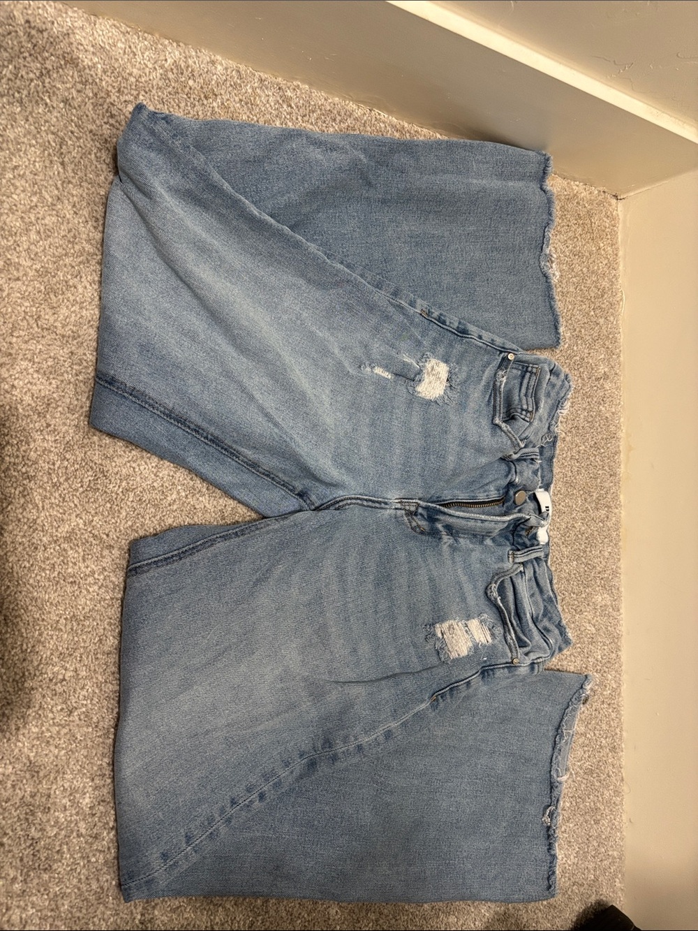 Light Blue Distressed High-Waist Women's Jeans